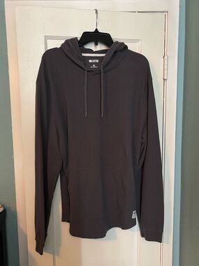 Hollister Men's Charcoal Hooded Waffle-Knit Pullover